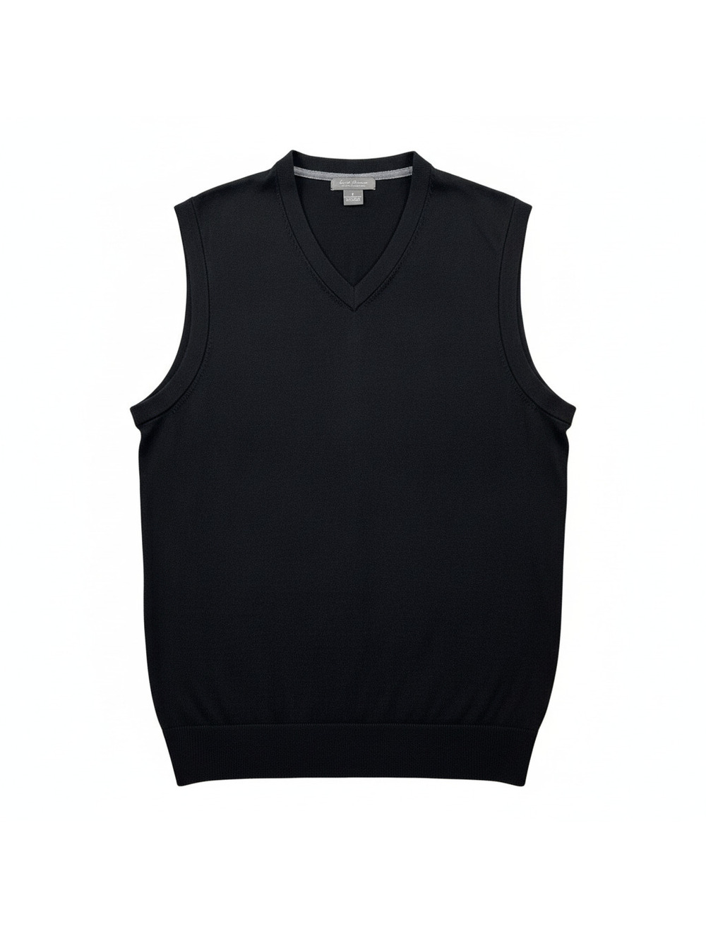 Daniel Cremieux 100% Extra Fine Merino Wool Sweater Vest Black V Neck Large